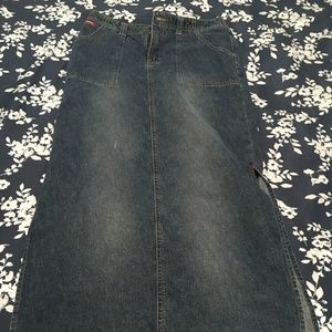 Denim maxi skirt